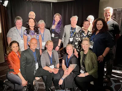 15 members of the Fascial Net Plastination Project pictured together at the FRC conference.