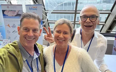 Til takes a selfie, left to right: Til Luchau, Stephanie Otto, and Robert Schleip at the FRC.
